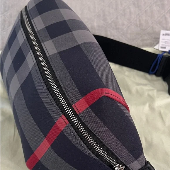 Burberry Black and Red Plaid Belt Bag - Picture 5 of 12